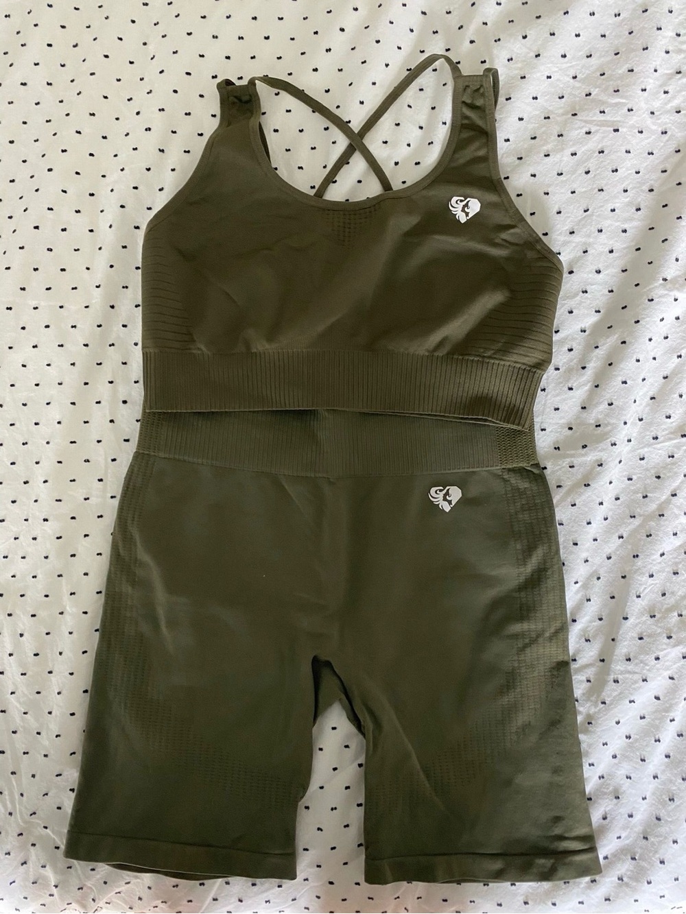 Olive High-Waist Athletic Bike Shorts